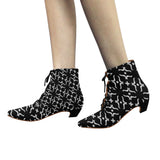 ABSTRACT W BOOT X Women's Pointed Toe Low Heel Booties (Model 052)