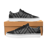 BLACK - WHITE SKATE Men's Low Top Skateboarding Shoes (Model E001-2)