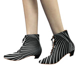 ABSTRACT W BOOT X Women's Pointed Toe Low Heel Booties (Model 052)