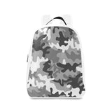 ABSTRACT WHITE LEATHER School Backpack/Large (Model 1601)