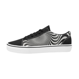 BLACK - WHITE LOW Women's Low Top Skateboarding Shoes (Model E001-2)