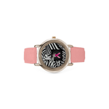 zzz-DONATE TO CANCER RESEARCH WITH THE TEAM MIRTO WOMEN'S ROSE GOLD - PINK LEATHER STRAP WATCH