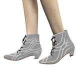 ABSTRACT W BOOT X Women's Pointed Toe Low Heel Booties (Model 052)