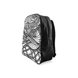 A ABSTRACT BLACK LEATHER School Backpack/Large (Model 1601)