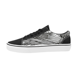 BLACK - WHITE SKATE Men's Low Top Skateboarding Shoes (Model E001-2)