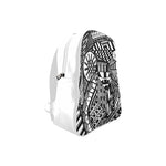 A ABSTRACT WHITE LEATHER School Backpack/Large (Model 1601)
